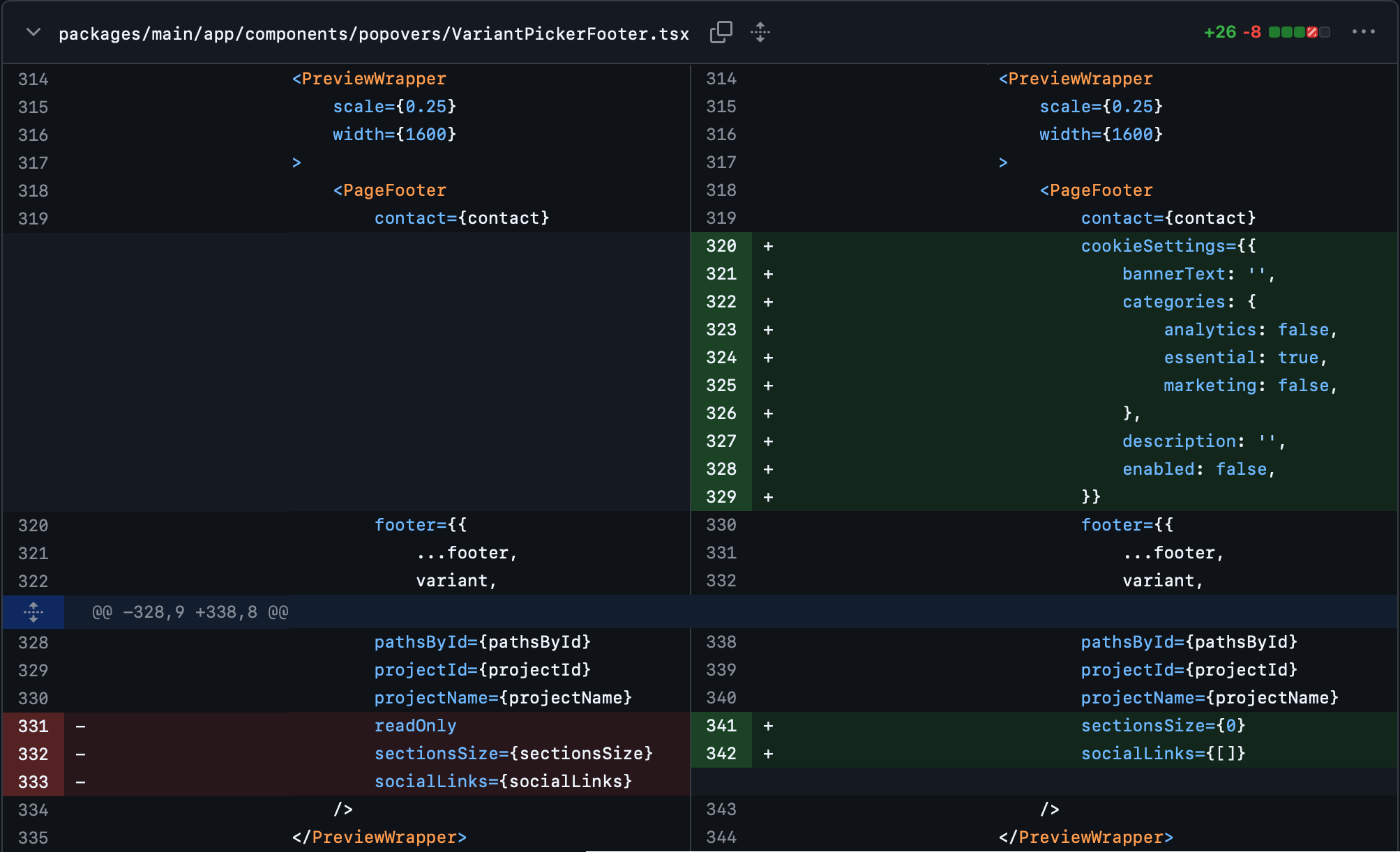 Outlyne Cookie Settings GitHub Commit Screenshot